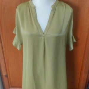 Lost April Drop Shoulder Ruffle Shirt Mini Dress